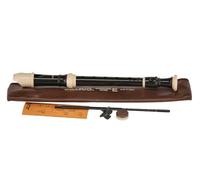 Aulos C soprano recorder Symphony 503B - dark brown/ivory-coloured - baroque fingering, with double holes - with bag, cleaning rod etc. - removable thumb rest - 3-piece - curved windway