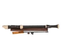Aulos C tenor recorder Symphony 511B - dark brown/ivory-coloured - baroque fingering, with double hole and key - with accessories - removable thumb rest - 3-piece - curved windway