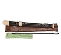 Aulos F sopranino recorder Symphony 506B - dark brown/ivory-coloured - German fingering, with double holes - with bag, fingering chart - 3-piece - with curved windway