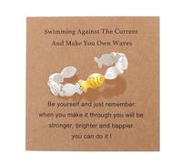AULSIEY Swim Against the Current Ring, The CHOSE Gifts Inspirational Rings for Women Teens, Encouragement Spiritual Rings Gifts for Best Friend Sister, M, Metal, No Gemstone
