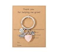 AULSIEY Teacher Appreciation Gift, Crystal Healing Stone, Teacher Keychain, Thank You Gift for Teacher, rose quartz, M