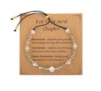 AULSIEY Triple Threat Protection Anxiety Relief Next Chapter Bracelet for Women, Natural Healing Crystal Evil Eye Tigers Eye Moonstone Amethyst Jewelry for Friends Family, M, no gemstone