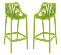 aultas 75cm tropical green polypropylene bar stools in pair
