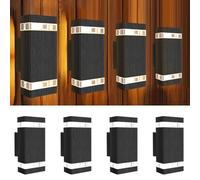 Aultink LED Up and Down Wall Light GU10 with Bulbs Fixture Outdoor Wall Light Waterproof Outside Wall Lamps Out-of-Door Wall Sconce Exterior Lamps for Front Porch Patio Garage (4)