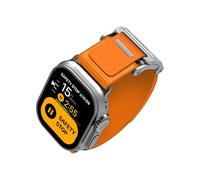 Aulumu A11 Mag Buckle Slim Band Designed for Apple Watch | Memory Quick Release | Velvet Nylon Braid | Stainless Steel Magnetic Clasp - Luminous Orange