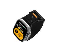 Aulumu A11 Mag Buckle Slim Band Designed for Apple Watch | Memory Quick Release | Velvet Nylon Braid | Stainless Steel Magnetic Clasp-Cool Black