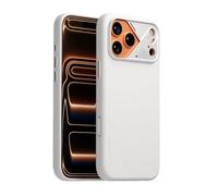 Aulumu A17 Vegan Leather CoolHyper iPhone 17 Pro Max Case | Camera Control | with Cooling Fins | Luxury Comfort | Compatible with MagSafe | Complete Wrap-Around - White