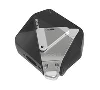 Aulumu A29 Geometric for AirPods 4 Case with Closure | Protective Case with Nylon Buckle | Alloy Armor | Compatible with Apple for AirPods 4th Generation (2024) - Black