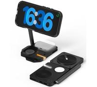 Aulumu M01 4 in 1 Wireless Charging Station Compatible with MagSafe | Upgraded Version V2 | Foldable Magnetic Wireless Charger for iPhone and Apple Watch/AirPods [No USB Charger]