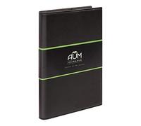 Aum Journals A6 Refillable Journal - Small Leather Pocket Journal Notebook - 164 RULED, Eco Friendly Pages Classics - Black