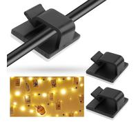 AUMAYCO 100PCS Cable Clips Self Adhesive, Cable Tidy Clips for Desktop Organisation Cable Management Cable Clips, Suitable for Home, Office, Desk, Power Cords, Charging Cables, Fairy Lights (Black)