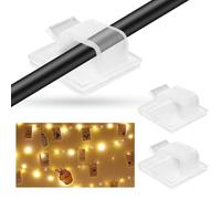 AUMAYCO 100PCS Strong Self Adhesive Cable Clips, Wire Clips for Desktop Organisation Cable Management Cable Clips, Suitable for Home, Office, Desk, Power Cords, Charging Cables, Fairy Lights, Clear