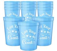 Aumccxz 12Pcs Last Toast on The Coast Cups Beach Bachelorette Party Decorations Coastal Bachelorette Decorations Blue & White
