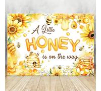 Aumccxz A Little Honey is on the Way Backdrop Bee Baby Shower Decorations What Will Baby Bee Gender Reveal Party Decorations 7x5ft