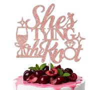 Aumccxz She's Tying the Knot Cake Topper Bridal Shower Cake Decorations Soon to be Mr and Mrs Engagement Wedding Party Decorations Rose Gold