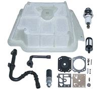 AUMEL 1135 120 1601 Air Fuel Oil Filter Line Intake Manifold Spark Plug for Stihl MS361 Chainsaw Part w/Intake Manifold Carburetor Repair Kit