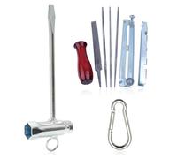 AUMEL Key Set for Stihl Chainsaws, Husqvarna, Echo, Jonsered, Dolmar and Makita - Spare Parts, 8 x 80 mm Safety Lock and File Set