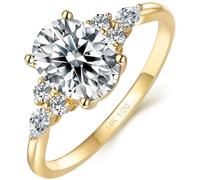 AUMIFY Alexandrite 6x8mm Oval Moissanite Stone Side Engagement Ring for Women 925 Sterling Silver White Gold Plated Birthday Mother's Day Gift Size 5-11, 7, Sterling Silver, Moissanite