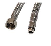 Aumix x2 (Pair) M12 (12mm) x ½” inch BSP 9mm 300mm Bore Flexible Braided Pipe Kitchen Basin Monobloc Mixer Tap Connector Hose WRAS Approved