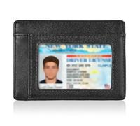 AuMoHall RFID Blocking Slim Wallet for Men & Women, Ultra-Thin Minimalist Front Pocket Card Holder Wallet for ID, Cash & Credit Cards, Travel Friendly Design, Black, Modern