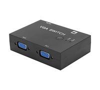 Aumotop 2-In-1-Out VGA Splitter Switcher for Host Switch, Manual Operation, Long Distance Signal Transmission, Computer Accessory for Office Use