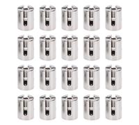 Aumotop 20PCS Crossed Cable Clamps Set, Polished T316 Stainless Steel Wire Clips for 1/8 Inch Ropes, Versatile Fasteners for Clotheslines or Sail Rigging