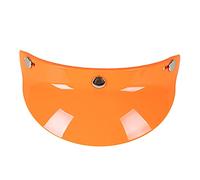 Aumotop 3 Snap-Button Visor Lens Wind Shield Retro Flip-up Style for Open Face Helmet Universal Fitment (Orange)