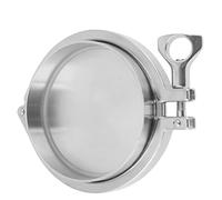 Aumotop 4" Stainless Steel Sanitary Pipe Fittings Set with End Cap Clamp for Quick Connection in Health Large Engineering Fields