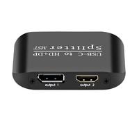 Aumotop 4K USB C Splitter Dual Display Output + Adapter 3D HDR Compatibility Plug and Play Convenience for High Clear Video Editing 7.7x5.5x2cm