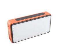 Aumotop 50,000mAh Solar Power Bank Aluminum Alloy USB Portable Battery Pack with LED Light for Camping, Fast Charging Support (Orange)