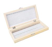 Aumotop 50PCS Biology Glass Prepared Microscope Slides Wooden Storage Box for Biological Specimens Slice Collection Metal Buckle for Lab Students