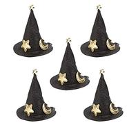 Aumotop 5pcs Mini Witch Hat Hairpins Cute and Elegant Clips for Halloween Costume Festivities Black Cloth 7.2x9cm