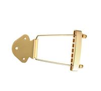 Aumotop 6 String Guitar Trapeze Tailpiece Bridge, Jazz Electric Guitar Replacement Accessory, Thin-Hollowbody Tailpiece for Upgrading Broken, Gold or Silver Color Options (Gold)