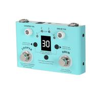 Aumotop Adjustable Speed Looper Pedal Guitar Effect Pedal with 30 Drums & 4 Loops, High Precision Tuner, Suitable for Practice and Performance, Type-C Cable Included (With speed adjustment)