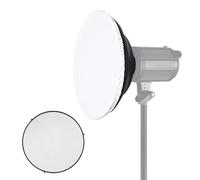 Aumotop Beauty Dish Diffuser with Grid & Soft Cloth for Mount Strobe Light, Professional Photography Reflector for Fashion and Portrait Shoots, Aluminum Alloy Material (Silver Internal Surface)