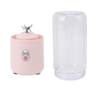 Aumotop Blender Cup, Muntifunctional Portable Electric Mini Personal Juicer Blender for Shakes USB Rechargeable with 6 Leaf for Fruit Soybean Milk Sports Travel Pink 500ml
