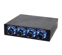Aumotop Blue LED 4 Channel Fan Speed Controller, Temperature Controller for Computer Fans, Ideal for PC Builders