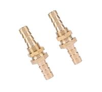 Aumotop Brass Bulkhead Pipe Fitting Coupler Connector Adapter for Instrument, 2 Pcs Brass Straight Hose Barb Fitting, 10mm/0.39inch & 12mm/0.47inch (6mm)
