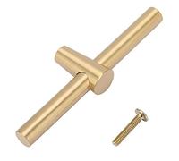 Aumotop Brushed Brass Drawer Handle Strong and Smooth T Bar Pull for Furniture Wardrobe Size 101mm Anti-Oxidation