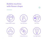 Aumotop Bubble Machine Adorable Sunflower Shaped Automatic Bubble Blower for Birthday Party Rechargeable Yellow/Purple (Yellow)