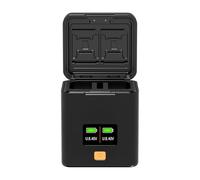 Aumotop Camera Battery Charging Case for NP-W126 NP-W126S Batteries, 2-slot Battery Charger with Card Slots OLED Screen PD Fast Charging Box, Compatible with Fujifilm X100VI X100V XS10