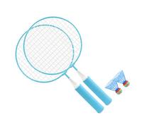 Aumotop Children Badminton Racket Set with 2 Rackets and 2 Balls for Kids Fun Outdoor Play Soft Comfortable Grip (Blue)