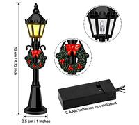 Aumotop Christmas Mini Street Light Models Durable Miniature Village Pathway Lantern Post for DIY Micro Landscape Fairy Garden Accessories, LED Light for Teaching, Photography