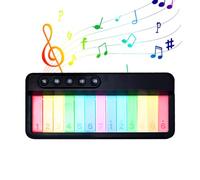 Aumotop Colorful Musical Keyboard Portable Piano with Adjustable Sound and Light for Beginners, ABS Material, Black, White, 13 Modes LED Display (Black)