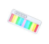 Aumotop Colorful Musical Keyboard Portable Piano with Adjustable Sound and Light for Beginners, ABS Material, Black, White, 13 Modes LED Display (White)
