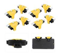Aumotop Compact Fire Button Controller for PUBG, High Sensitivity Metal Game Button, 8 Pcs F1 Controller for Gaming Enthusiasts (Yellow)