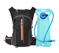 Aumotop Compact Foldable Hydration Pack Backpack with 2L Water Bladder, Breathable Mesh and Reflective Elements for Safe Cycling, Running and Hiking, Black Lightweight Outdoor Bag (Orange)