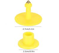 Aumotop Convenient Animal Ear Tag Plastic Identification Card Anti Lost Marker 100pcs Easy to Identify for Cattle Sheep Pigs (Yellow Without Words (100 Sets/Pack))