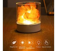 Aumotop Crystal Salt Stone Night Light with 7 Colors LED Light for Car Home Office, USB Natural Air Purification Lamp for Relaxation and Air