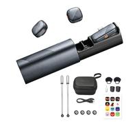 Aumotop Cube-S Tiny Lightweight Wireless Lavalier Microphone Hi-Res Audio Recording 300M Transmission Clamp/Holder-on Mic for Zoom Calls Mobile Filming Necklace Style for Creatives (One-Trigger-Two)